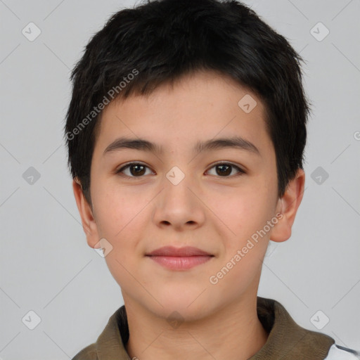 Neutral asian young-adult male with short  brown hair and brown eyes