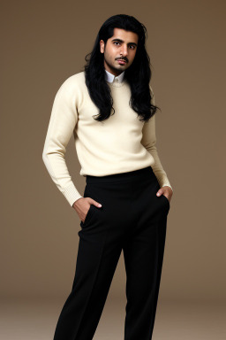 Saudi arabian adult male with  black hair