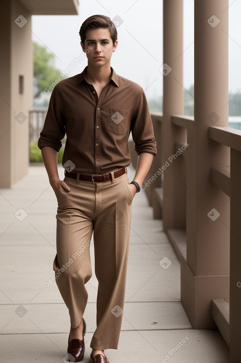 Spanish young adult male with  brown hair