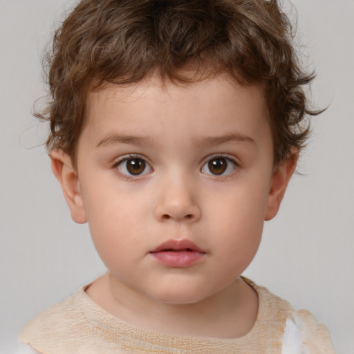 Neutral white child male with short  brown hair and brown eyes