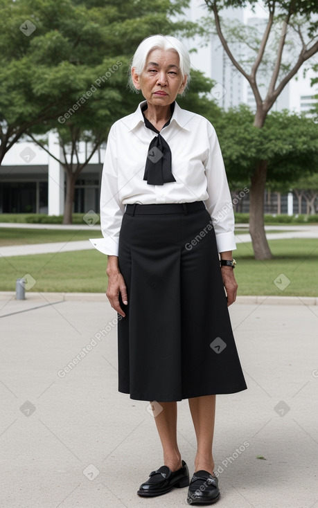 Elderly female with  white hair