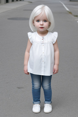 Slovenian infant girl with  white hair