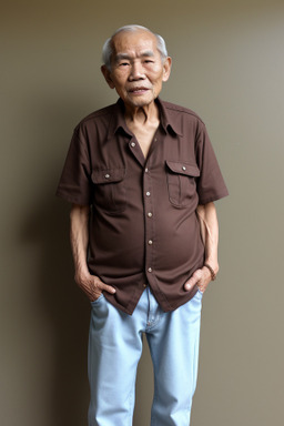 Vietnamese elderly male with  brown hair