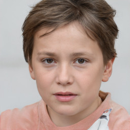 Neutral white young-adult female with short  brown hair and brown eyes