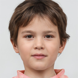 Neutral white child male with short  brown hair and brown eyes