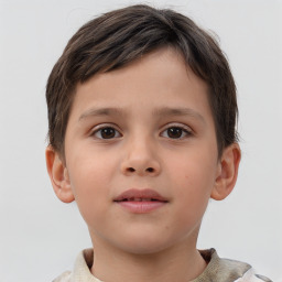 Neutral white child male with short  brown hair and brown eyes