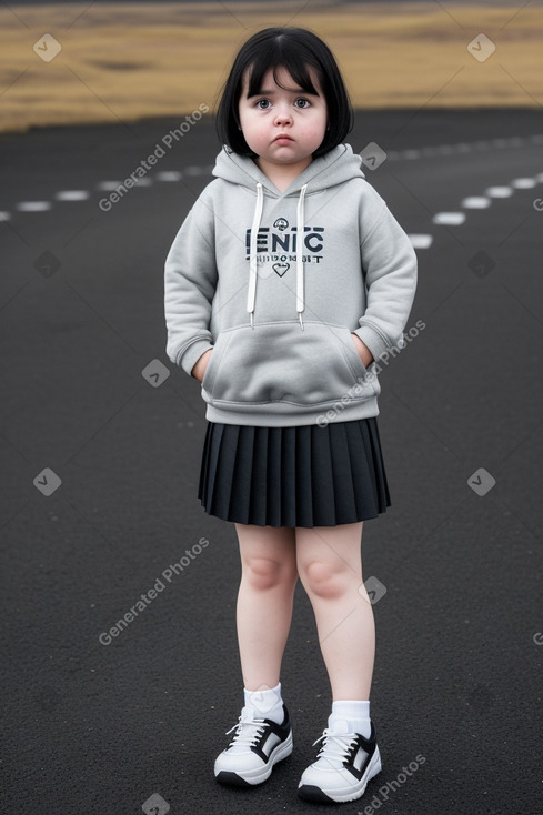 Icelandic infant girl with  black hair