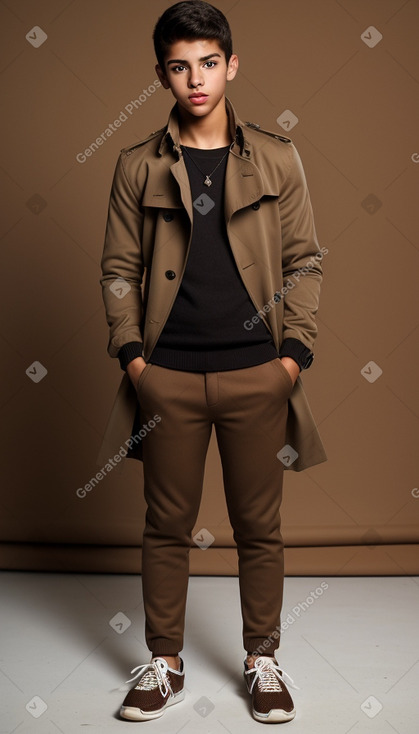 Venezuelan teenager boy with  brown hair