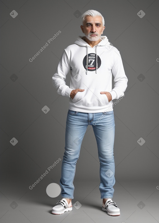 Azerbaijani 45 years male with  white hair