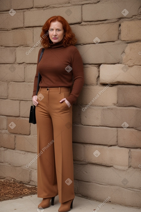 Macedonian middle-aged female with  ginger hair