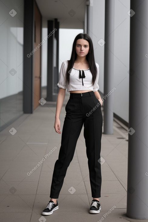 German teenager girl with  black hair