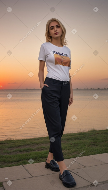 Armenian adult female with  blonde hair