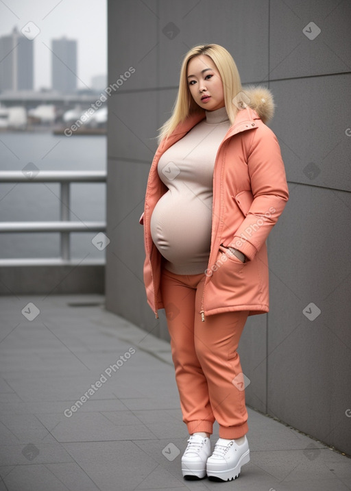 Chinese adult female with  blonde hair