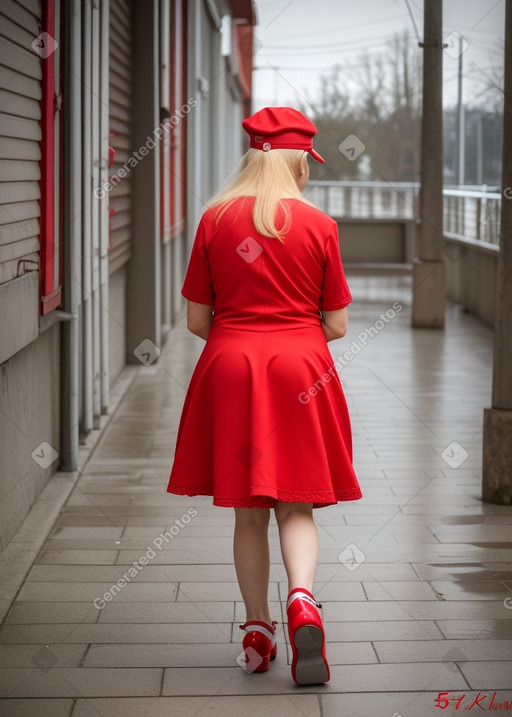 Belarusian elderly female with  blonde hair