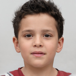 Neutral white child male with short  brown hair and brown eyes