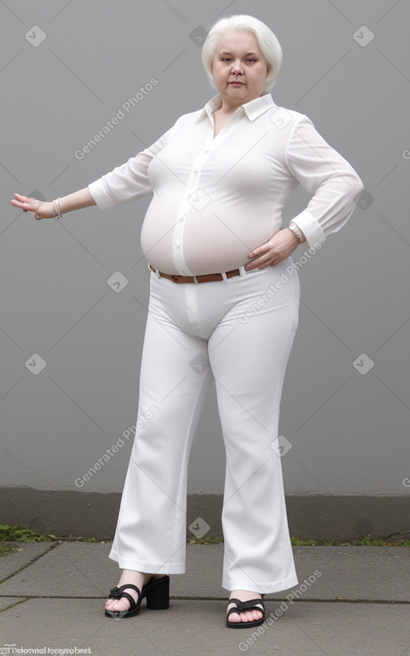 Estonian elderly female with  white hair