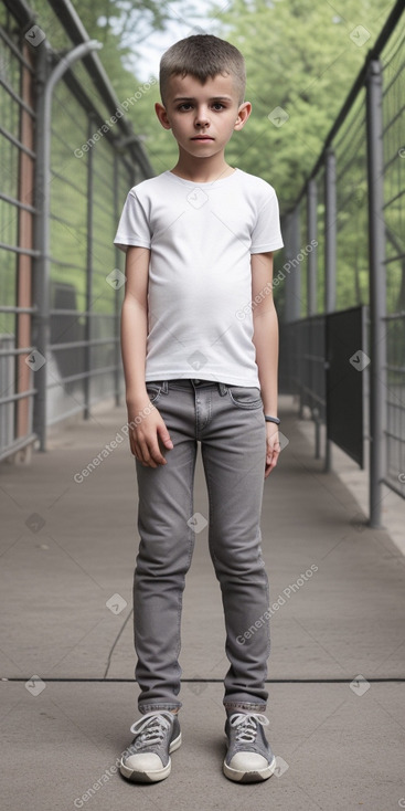 Serbian child male with  gray hair