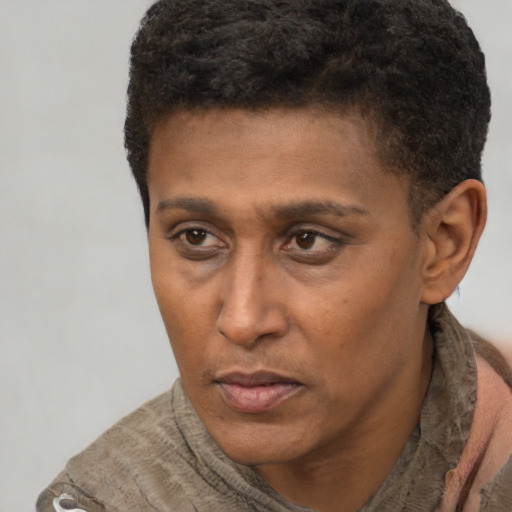 Neutral latino young-adult male with short  brown hair and brown eyes