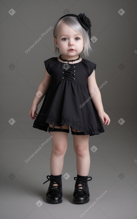 New zealand infant girl with  gray hair