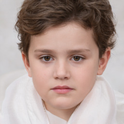 Neutral white child male with short  brown hair and brown eyes