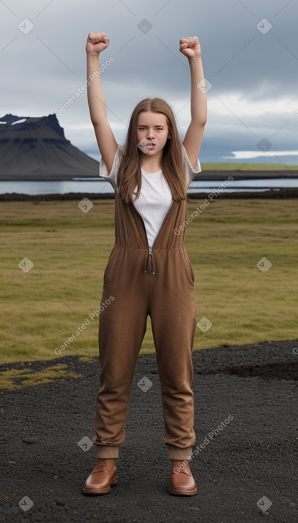 Icelandic teenager girl with  brown hair