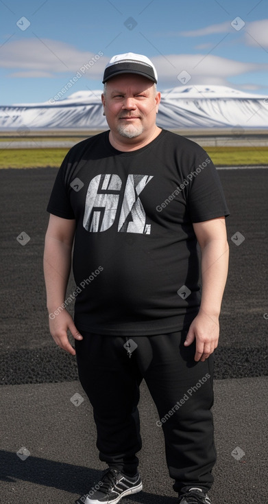 Icelandic middle-aged male with  black hair