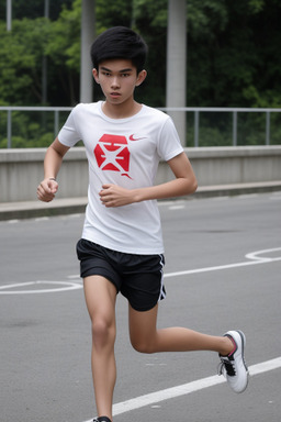 Singaporean teenager boy with  white hair