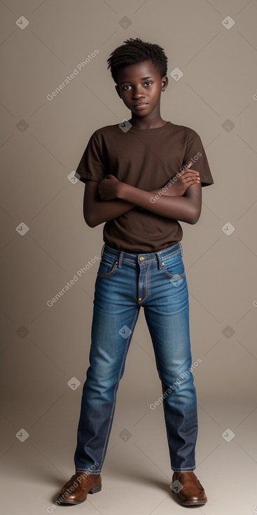 Zambian teenager boy with  brown hair