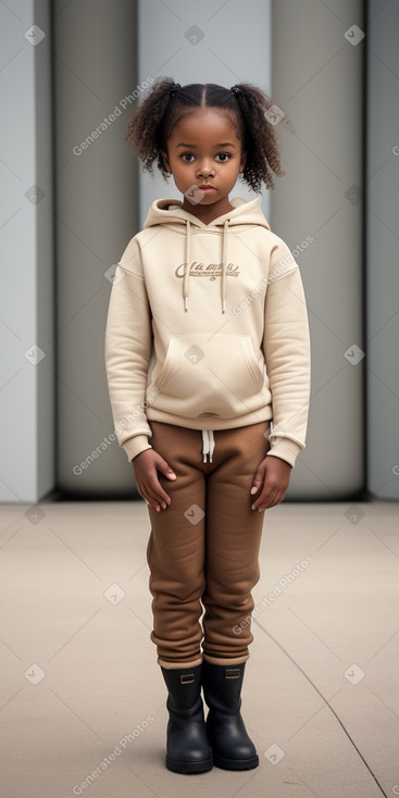 African american child female with  brown hair