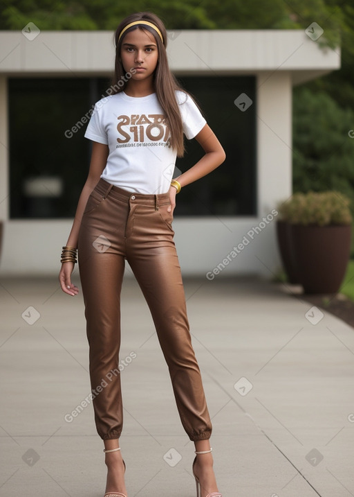 Teenager female with  brown hair