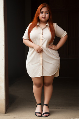 Nepalese young adult female with  ginger hair