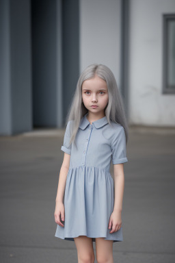 Belarusian child girl with  gray hair