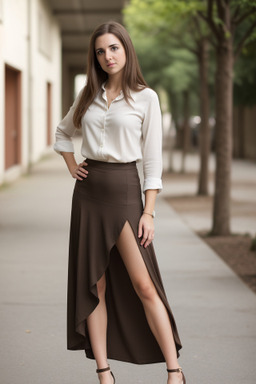 Spanish young adult female with  brown hair