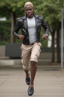 Ghanaian adult male with  blonde hair