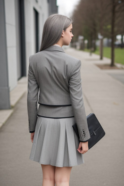 Irish teenager girl with  gray hair