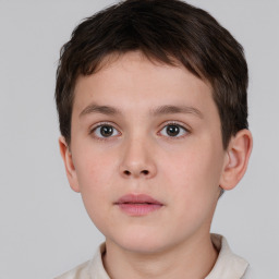 Neutral white child male with short  brown hair and brown eyes