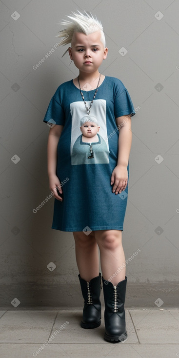 Costa rican child girl with  white hair