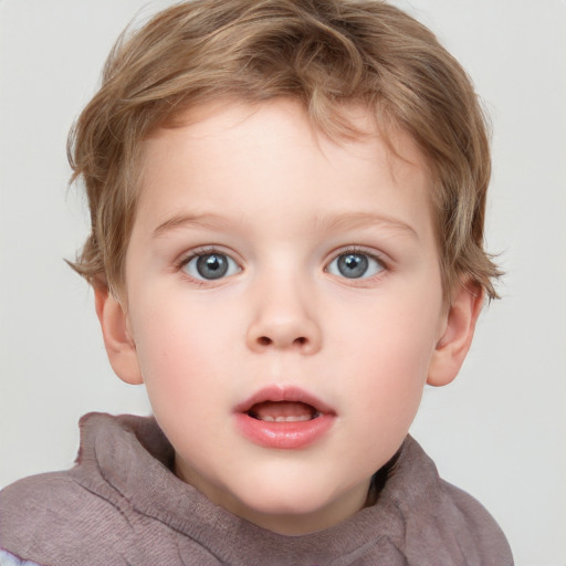 Neutral white child male with short  brown hair and blue eyes