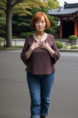 Japanese elderly female with  ginger hair