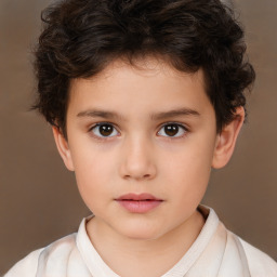 Neutral white child male with short  brown hair and brown eyes