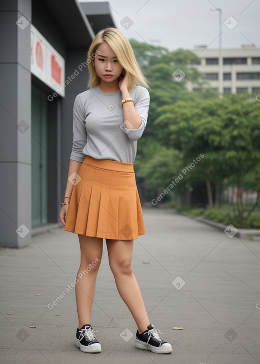 Indonesian adult female with  blonde hair