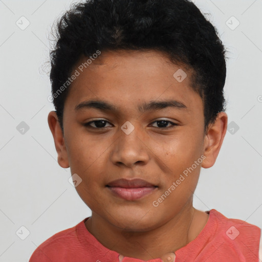 Neutral latino young-adult male with short  brown hair and brown eyes