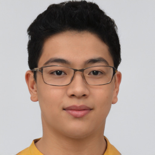 Neutral asian young-adult female with short  brown hair and brown eyes