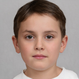 Neutral white child male with short  brown hair and brown eyes