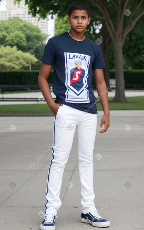 Panamanian teenager boy with  white hair