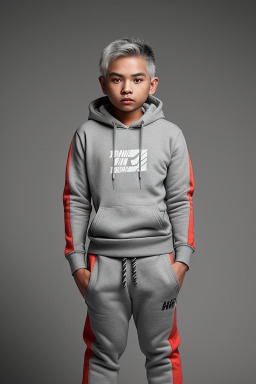 Malaysian child male with  gray hair