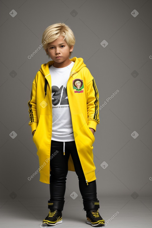 Bolivian child boy with  blonde hair