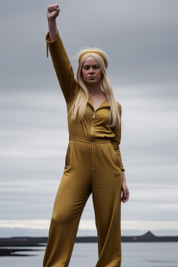 Icelandic adult non-binary with  blonde hair