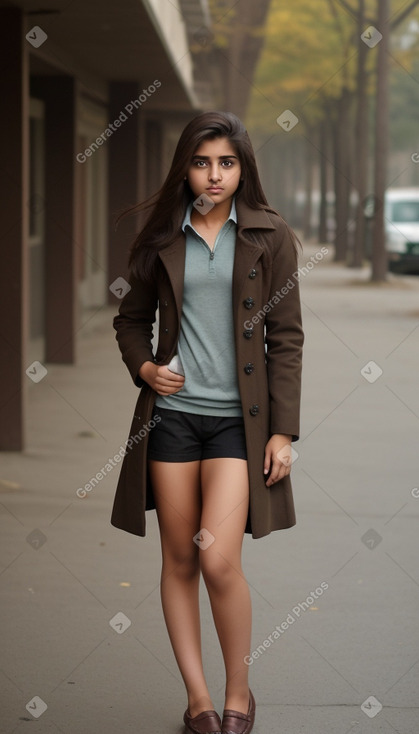 Pakistani teenager girl with  brown hair