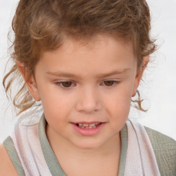 Joyful white child male with short  brown hair and brown eyes